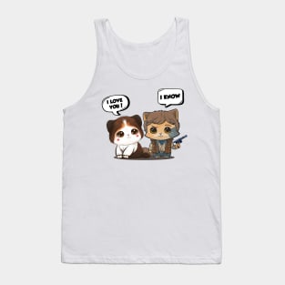 Space Opera Kitties - I Love You I Know -v2 Tank Top